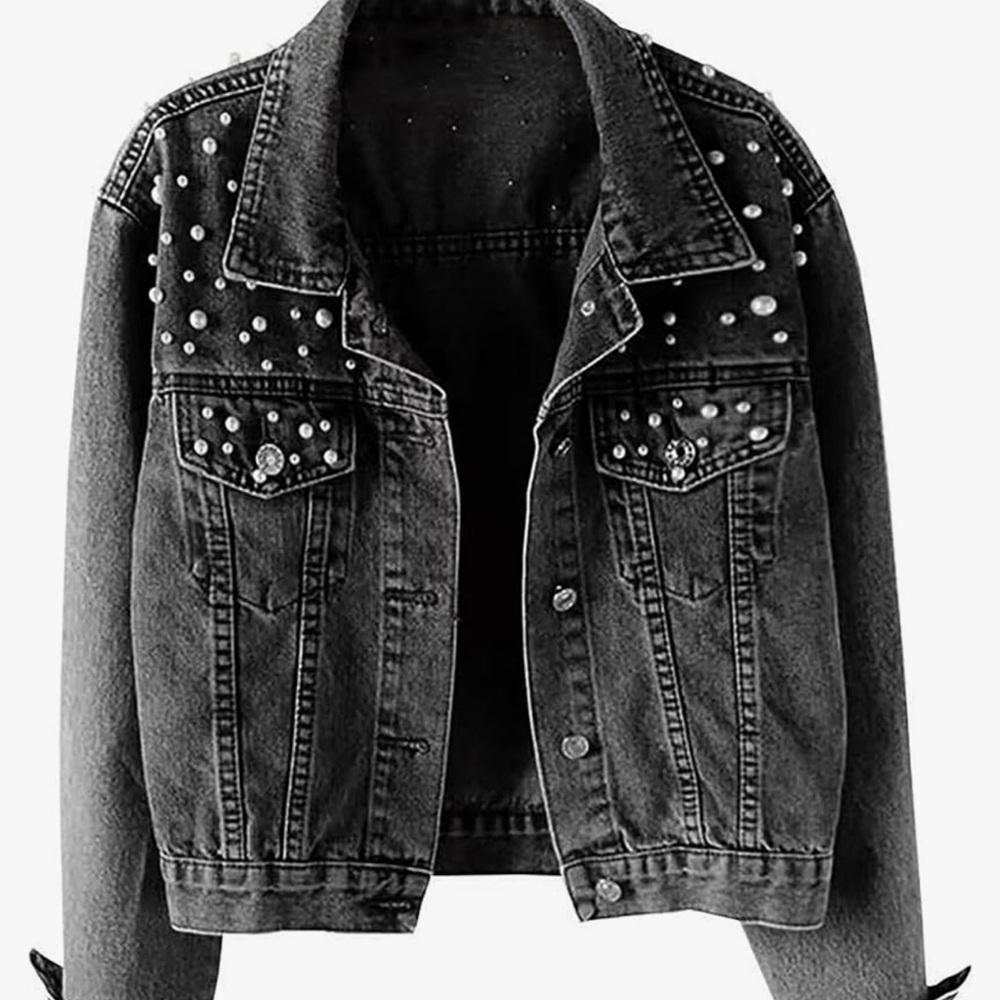 Studded Black Denim Jacket
